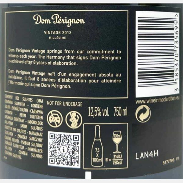 Champagne Dom Perignon Brut Vintage...