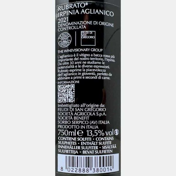 Aglianico Rubrato Irpinia DOC 2021 - Feudi di San Gregorio Aglianico Rubrato Irpinia DOC 2021 - Feudi di San Gregorio