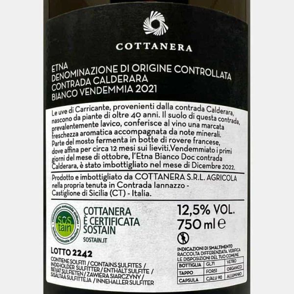 Etna Bianco Contrada Calderara DOC 2021 - Cottanera Etna Bianco Contrada Calderara DOC 2021 - Cottanera