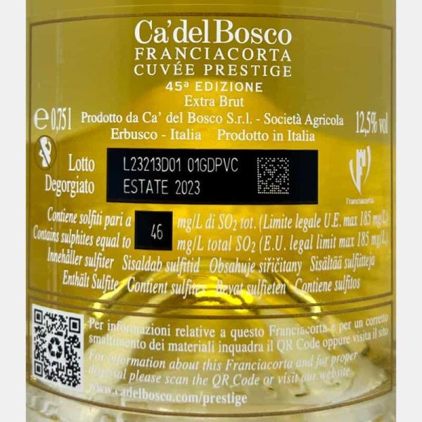 Franciacorta Cuvée Prestige Edizione 45 Extra Brut DOCG - Ca del Bosco Franciacorta Cuvée Prestige Edizione 45 Extra Brut DOCG - Ca del Bosco