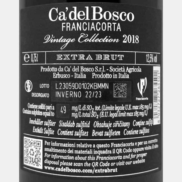 Franciacorta Vintage Collection Extra Brut DOCG 2018 - Ca del Bosco Franciacorta Vintage Collection Extra Brut DOCG 2018 - Ca del Bosco