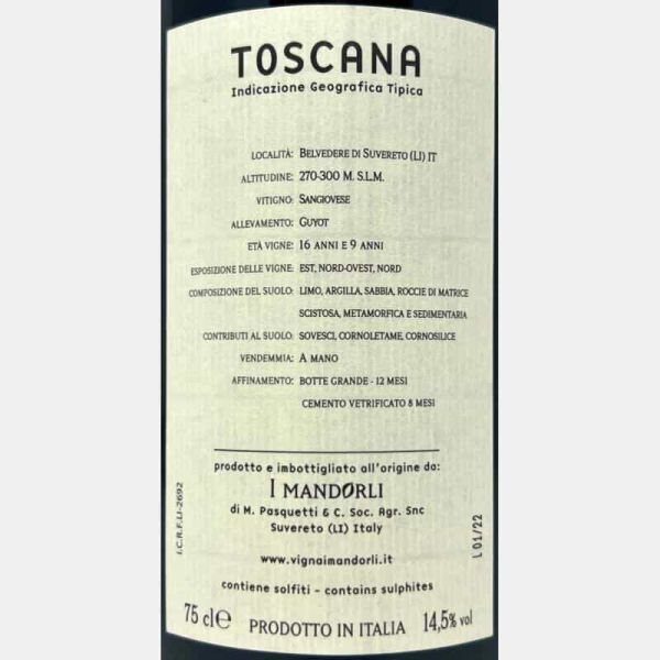 Sangiovese Vigna alla Sughera Toscana IGT 2020 - I Mandorli Sangiovese Vigna alla Sughera Toscana IGT 2020 - I Mandorli