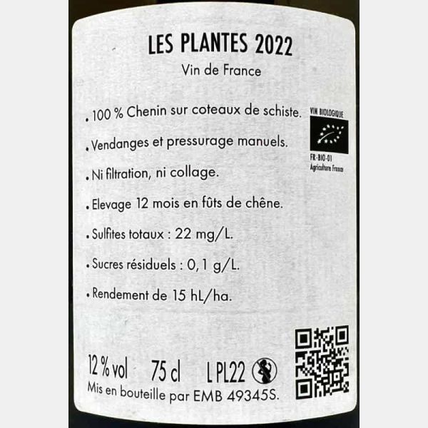 Chenin Blanc Les Plantes VdF 2022 Bio...