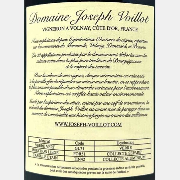 Volnay Vieilles Vignes AOC 2021 - Joseph Voillot Volnay Vieilles Vignes AOC 2021 - Joseph Voillot