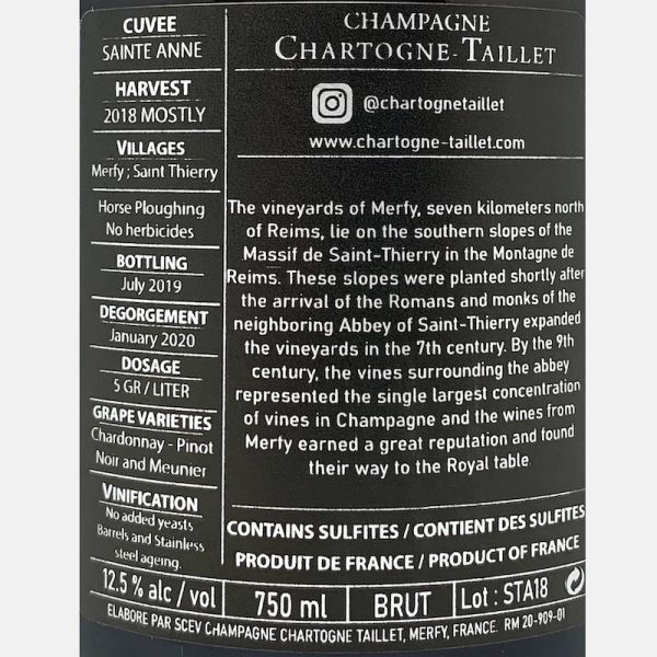 Champagne Cuvee Sainte Anne Brut - Chartogne-Taillet Champagne Cuvee Sainte Anne Brut - Chartogne-Taillet
