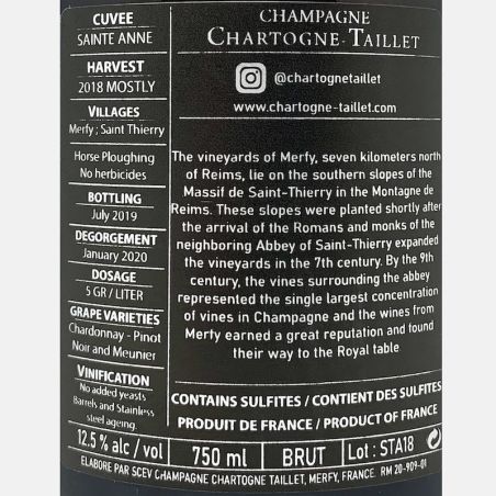 Champagne Cuvee Sainte Anne Brut - Chartogne-Taillet