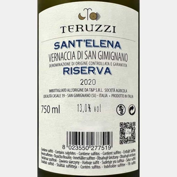 Vernaccia di San Gimignano Riserva Sant'Elena DOCG 2020 - Teruzzi Vernaccia di San Gimignano Riserva Sant'Elena DOCG 2020 - Teruzzi