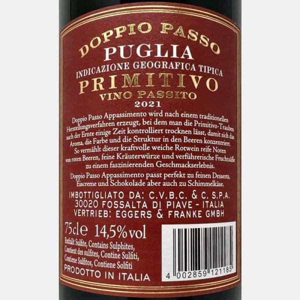 Appassimento Primitivo Puglia IGP 2021 - Doppio Passo Appassimento Primitivo Puglia IGP 2021 - Doppio Passo