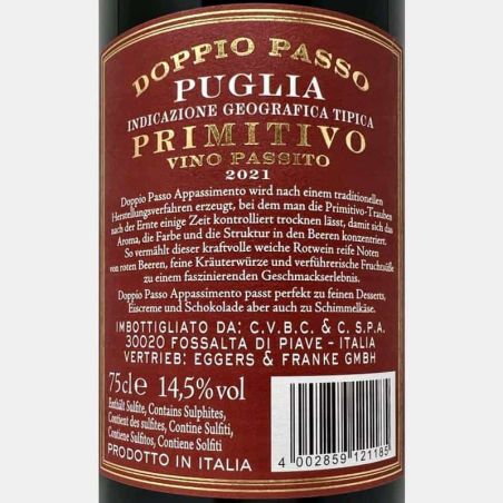 Appassimento Primitivo Puglia IGP 2021 - Doppio Passo