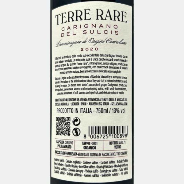 Carignano del Sulcis Terre Rare DOC 2020 - Sella & Mosca Carignano del Sulcis Terre Rare DOC 2020 - Sella & Mosca
