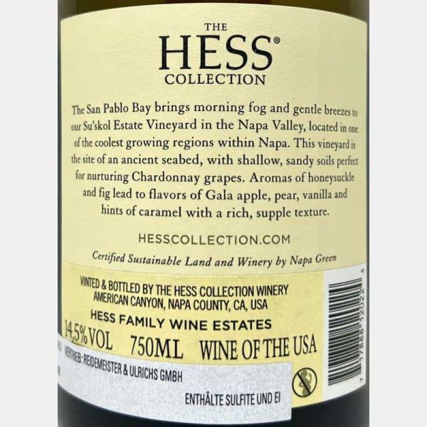 Chardonnay Napa Valley 2019 - The Hess Collection Chardonnay Napa Valley 2019 - The Hess Collection