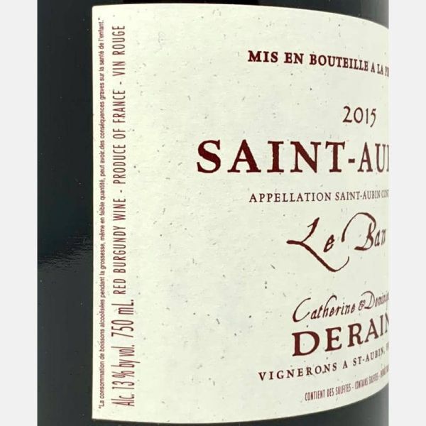 Saint-Aubin Rouge Le Ban AOC 2015 - Domaine Derain Saint-Aubin Rouge Le Ban AOC 2015 - Domaine Derain