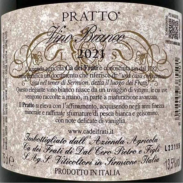 Pratto Vino Bianco VdT 2021 - Ca dei Frati Pratto Vino Bianco VdT 2021 - Ca dei Frati