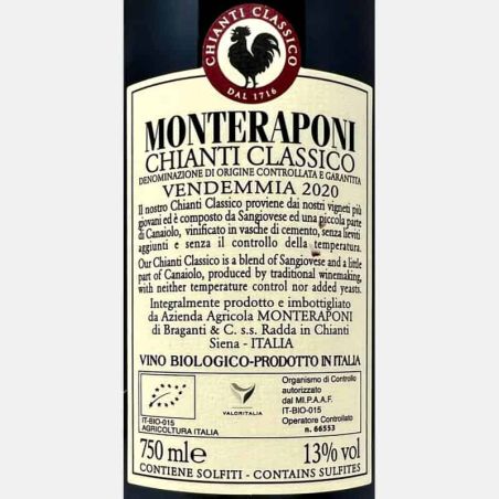 Chianti Classico DOCG 2020 Bio - Monteraponi