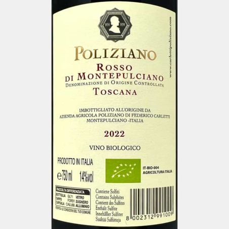 Rosso di Montepulciano DOC 2022 Bio - Poliziano