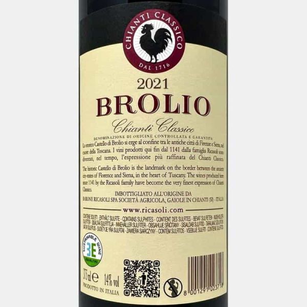 Chianti Classico Brolio DOCG 2021 Half 0,375L - Barone Ricasoli Chianti Classico Brolio DOCG 2021 Half 0,375L - Barone Ricasoli