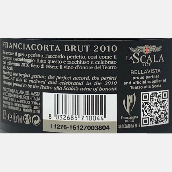 Franciacorta Teatro alla Scala Brut DOCG 2010 - Bellavista Franciacorta Teatro alla Scala Brut DOCG 2010 - Bellavista