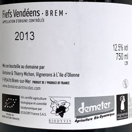 Cuvee Jacques Rouge Fiefs Vendeens AOC 2013 Bio - Saint Nicolas