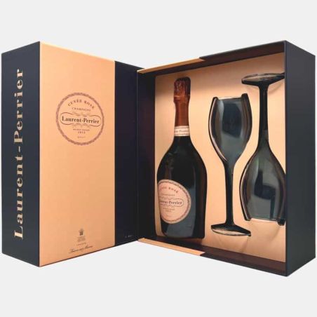 Champagne Cuvee Rose Brut AOC Geschenkbox + 2 Gläser - Laurent-Perrier