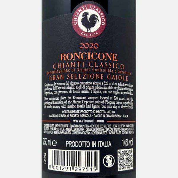 Chianti Classico Gran Selezione Gaiole Roncicone DOCG 2020 - Barone Ricasoli Chianti Classico Gran Selezione Gaiole Roncicone DOCG 2020 - Barone Ricasoli