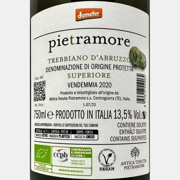 Trebbiano d’Abruzzo Superiore DOP 2020 Bio - Pietramore Trebbiano d’Abruzzo Superiore DOP 2020 Bio - Pietramore