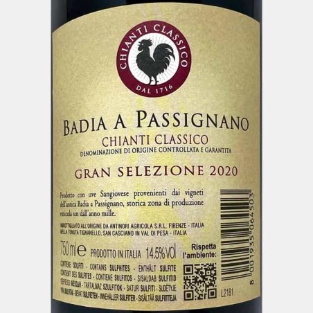 Chianti Classico Gran Selezione Badia a Passignano DOCG 2020 - Marchesi Antinori