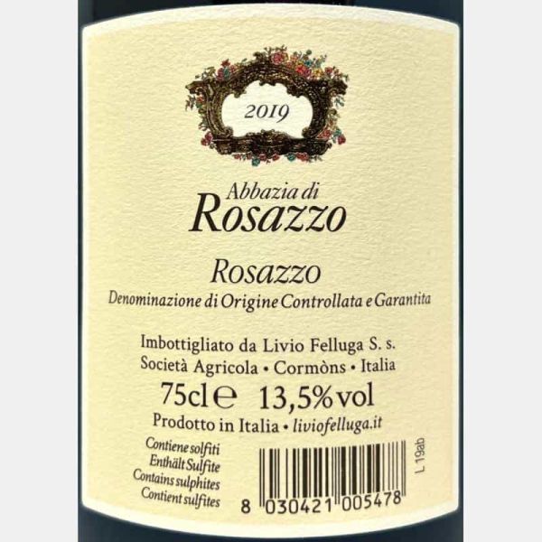 Abbazia di Rosazzo Bianco Rosazzo DOCG 2019 - Livio Felluga Abbazia di Rosazzo Bianco Rosazzo DOCG 2019 - Livio Felluga