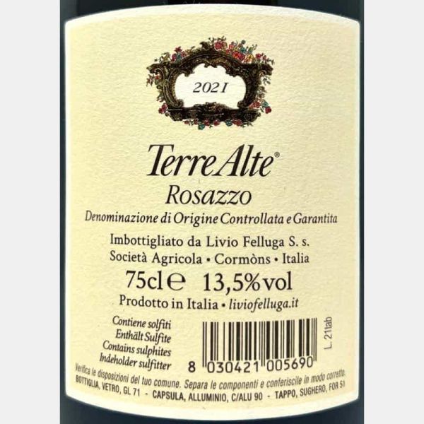 Terre Alte Bianco Rosazzo DOCG 2021 - Livio Felluga Terre Alte Bianco Rosazzo DOCG 2021 - Livio Felluga