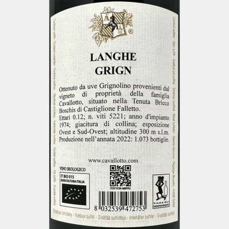 Grign Langhe DOC 2022 Bio - Cavallotto