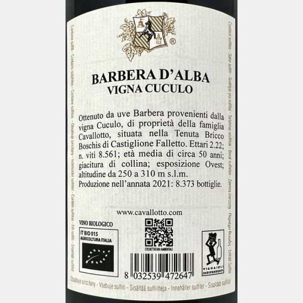 Barbera D'Alba Vigna del Cuculo DOC 2021 Bio - Cavallotto Barbera D'Alba Vigna del Cuculo DOC 2021 Bio - Cavallotto