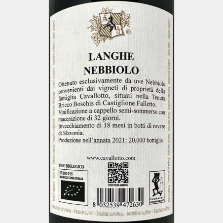 Nebbiolo Bricco Boschis Langhe DOC 2021 Bio - Cavallotto
