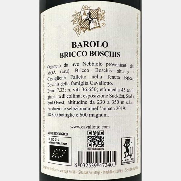 Barolo Bricco Boschis DOCG 2019 Bio - Cavallotto Barolo Bricco Boschis DOCG 2019 Bio - Cavallotto