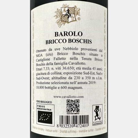 Barolo Bricco Boschis DOCG 2019 Bio - Cavallotto