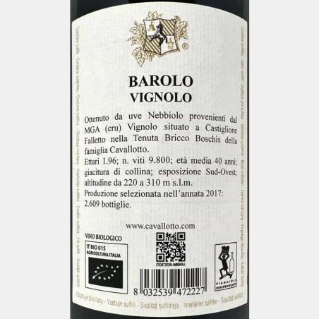 Barolo Riserva Vignolo DOCG 2017 Bio - Cavallotto