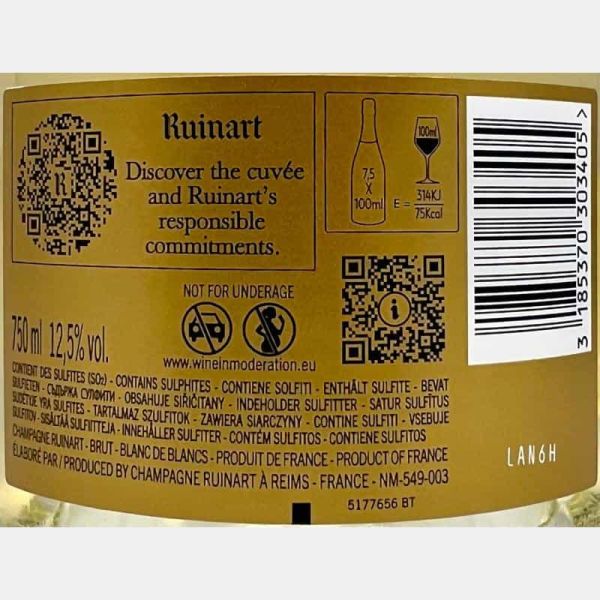 Champagne Blanc de Blancs Brut AOC - Ruinart Champagne Blanc de Blancs Brut AOC - Ruinart