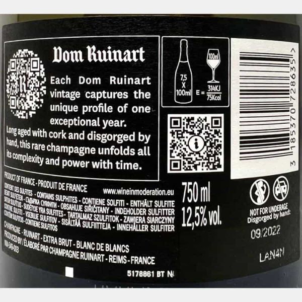 Champagne Dom Ruinart Blanc de Blancs Extra Brut AOC 2010 Gift box - Ruinart Champagne Dom Ruinart Blanc de Blancs Extra Brut AOC 2010 Gift box - Ruinart
