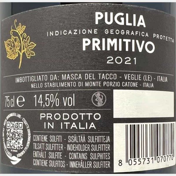 Primitivo Old Vines Puglia IGP 2021 - Masca del Tacco Primitivo Old Vines Puglia IGP 2021 - Masca del Tacco