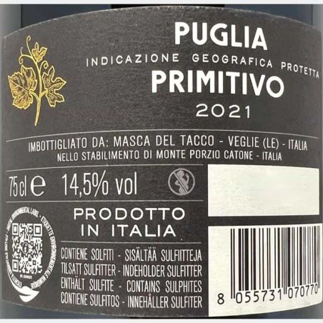 Primitivo Old Vines Puglia IGP 2021 - Masca del Tacco