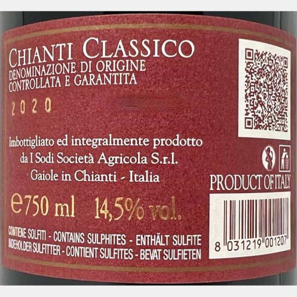 Chianti Classico DOCG 2020 - I Sodi Chianti Classico DOCG 2020 - I Sodi