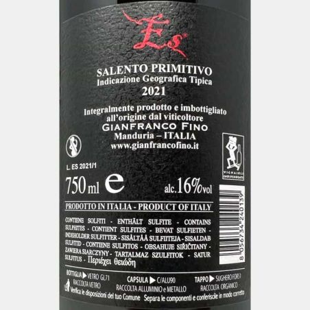Primitivo ES Salento IGT 2021 - Gianfranco Fino