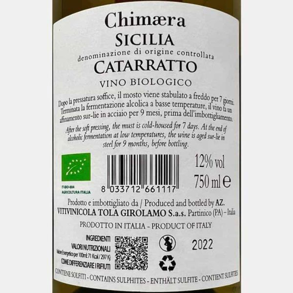 Catarratto Chimaera Sicilia DOC 2022 Bio - Tola Catarratto Chimaera Sicilia DOC 2022 Bio - Tola