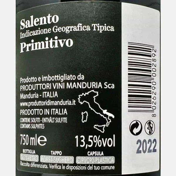Primitivo di Manduria DOC 2022 - Produttori di Manduria