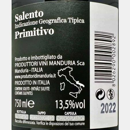 Primitivo di Manduria DOC 2022 - Produttori di Manduria