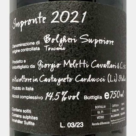 Bolgheri Rosso Superiore Impronte DOC 2021 - Giorgio Meletti Cavallari