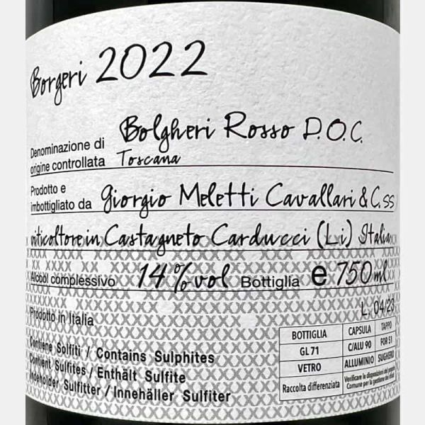 Bolgheri Rosso Borgeri DOC 2022 - Giorgio Meletti Cavallari Bolgheri Rosso Borgeri DOC 2022 - Giorgio Meletti Cavallari