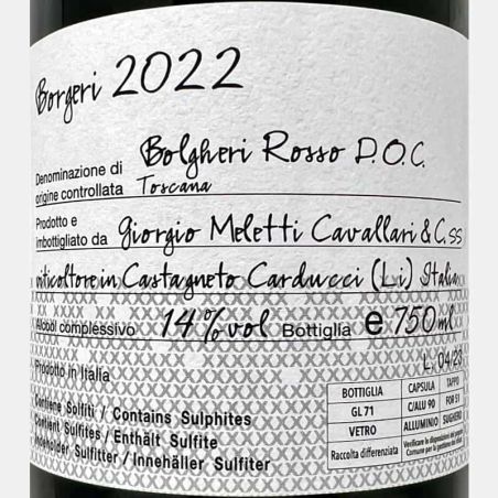 Bolgheri Rosso Borgeri DOC 2022 - Giorgio Meletti Cavallari