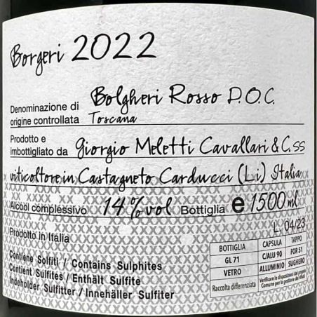 Bolgheri Rosso Borgeri DOC 2022 Magnum 1,5L - Giorgio Meletti Cavallari