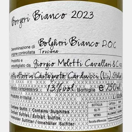 Bolgheri Bianco Borgeri DOC 2023 - Giorgio Meletti Cavallari