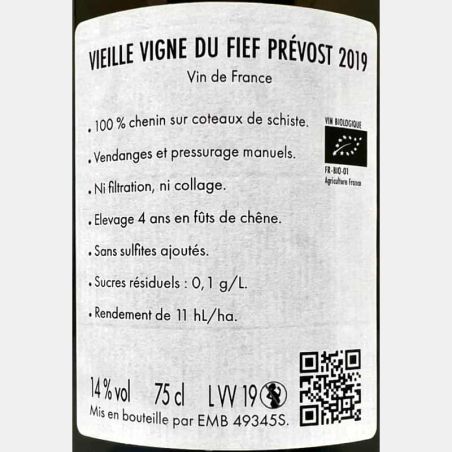 Chenin Blanc Vieilles Vignes VdF 2019 Bio - Château de Bonnezeaux