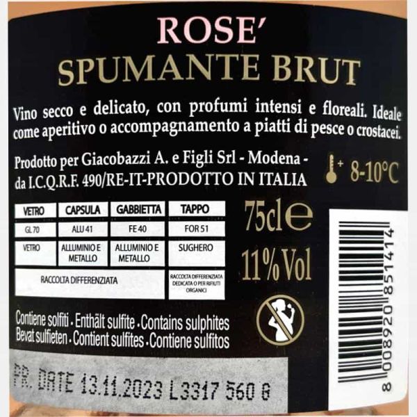 Spumante Rosé Brut Seducente - Giacobazzi Spumante Rosé Brut Seducente - Giacobazzi